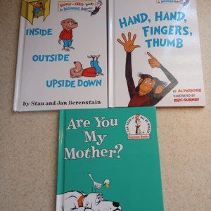 3 Cat In The Hat Early Books, Are You My Mother? Hand- Hand, Inside Out- Upside